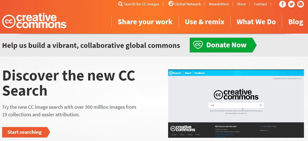 creative commons - Best Alternative Search Engines of Google, in 2020